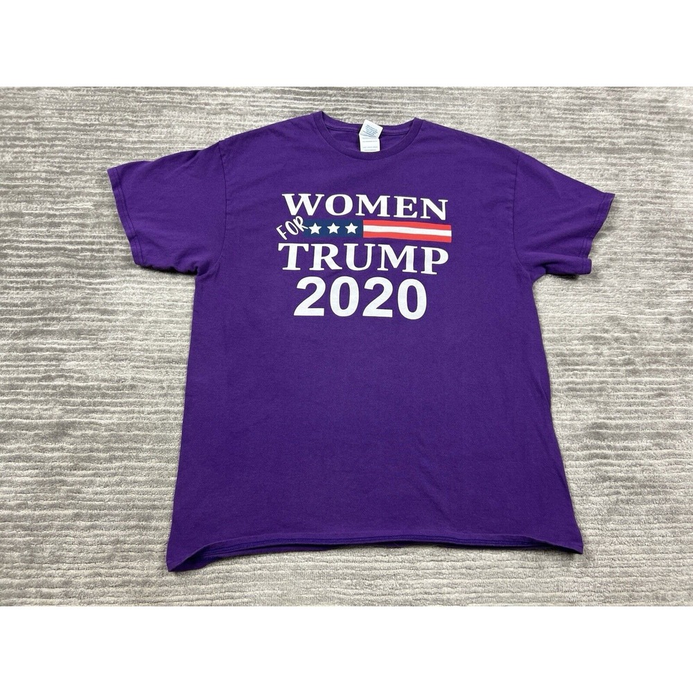 Womens For Trump 2020 Shirt Womens Large Purple‎ Short Sleve Delta Cotton